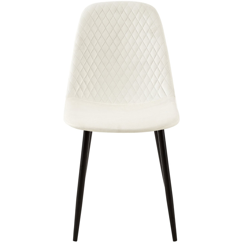 Suite de 4 chaises Giverny en velours blanc crème