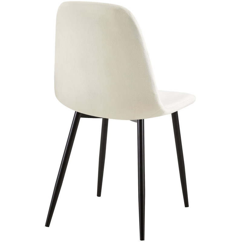 Suite de 4 chaises Giverny en velours blanc crème