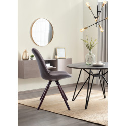 Sedia visitatore Laval in similpelle gambe tonde cappuccino,marrone