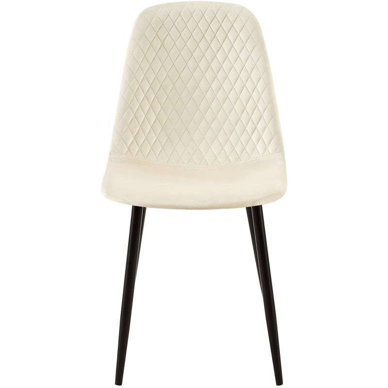 Suite de 4 chaises Giverny en velours crème