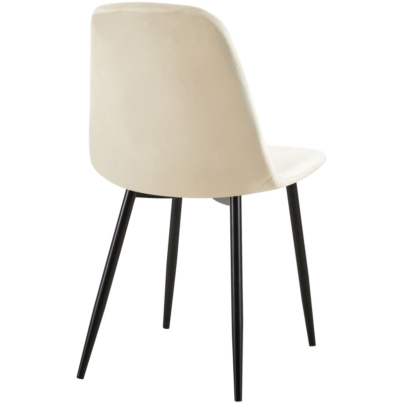 Suite de 4 chaises Giverny en velours crème