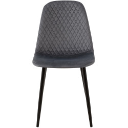 Suite de 4 chaises Giverny en velours gris foncé