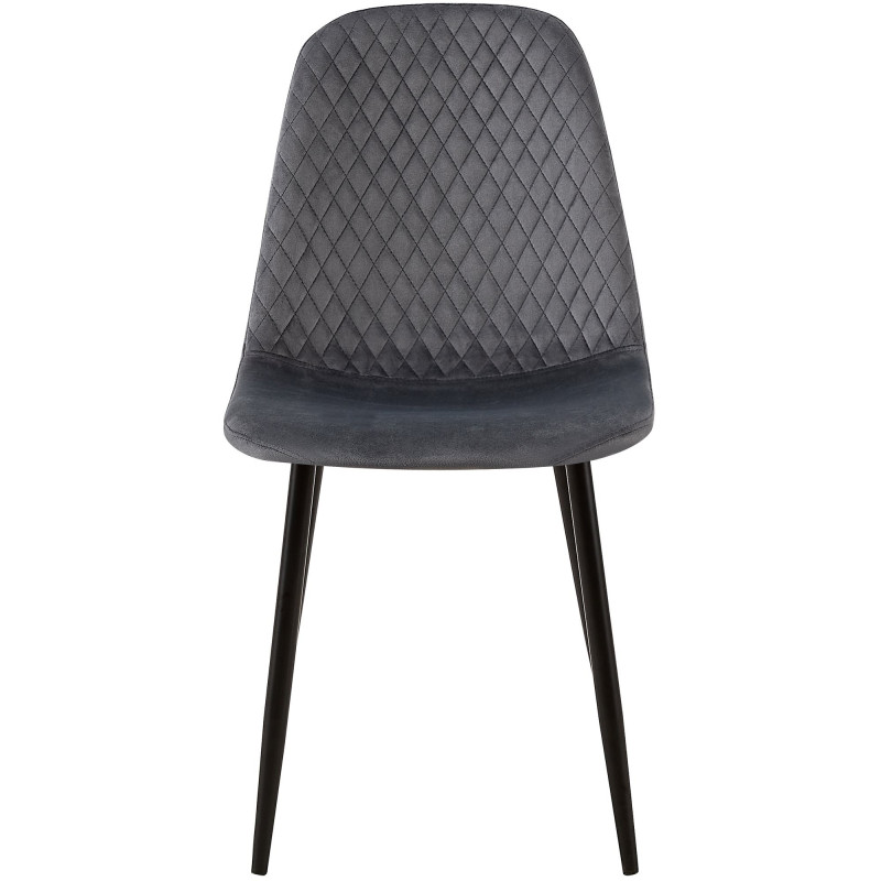 Suite de 4 chaises Giverny en velours gris foncé