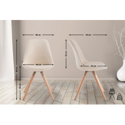 Sedia visitatore Laval in similpelle gambe tonde natura,crema