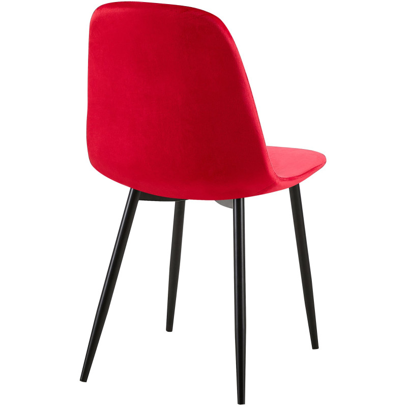 Suite de 4 chaises Giverny en velours rouge