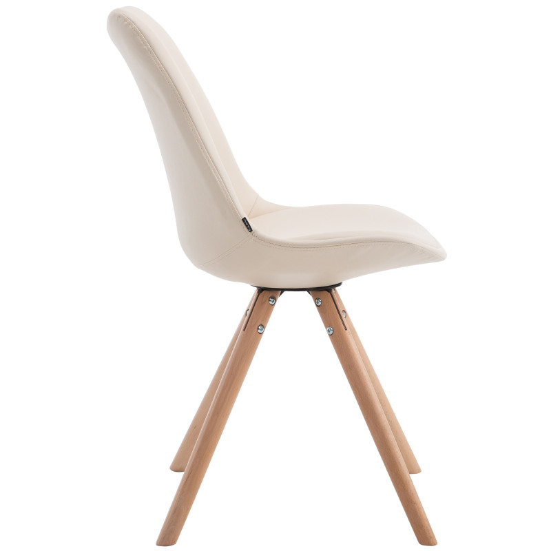 Silla de Comedor Laval Rund Natural,Crema