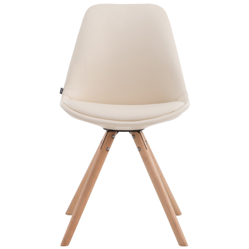 Sedia visitatore Laval in similpelle gambe tonde natura,crema