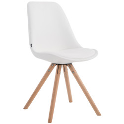 Chaise ronde blanche pour visiteurs Laval Natura