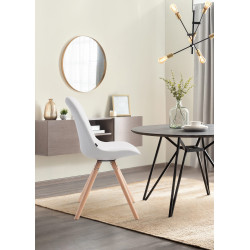 Silla de Comedor Laval Rund Natural,Blanco