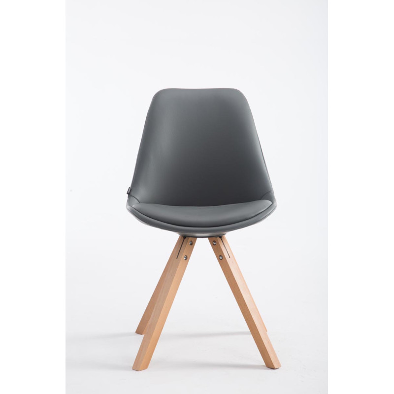 Sedia pranzo Laval in similpelle gambe quadrate natura,grigio