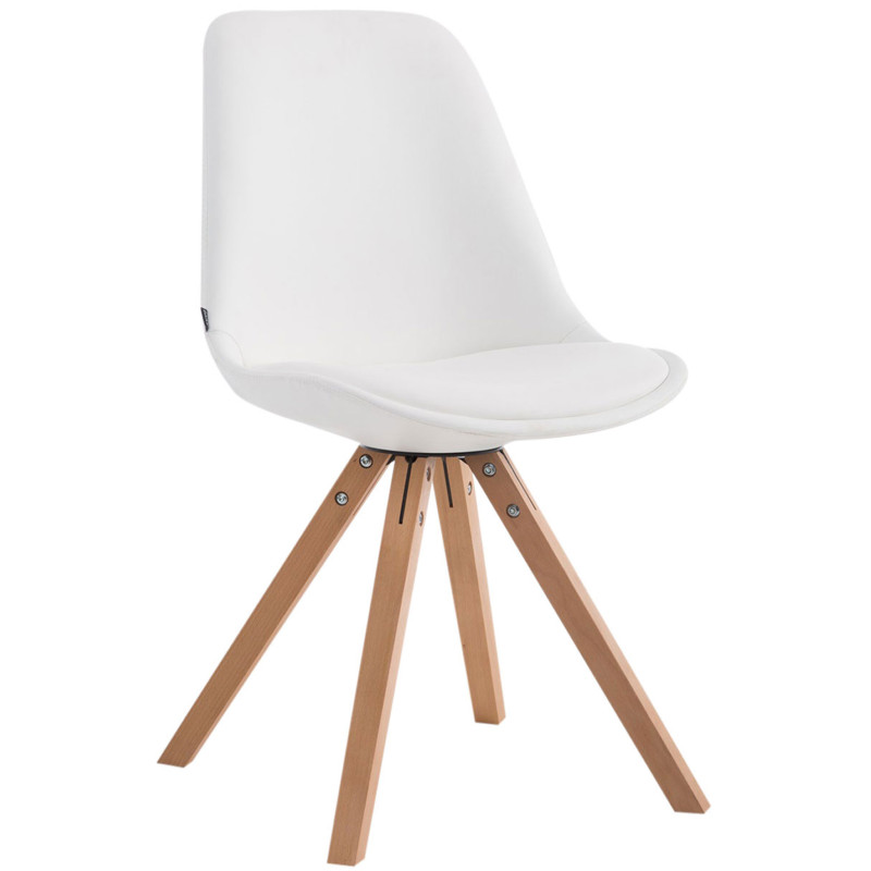 Silla de Comedor Laval Square Natural,Blanco