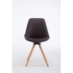 Chaise visiteur Calais pivotante Natura ronde marron