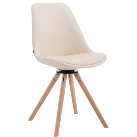 Silla de Visita Calais Rund Natural,Crema