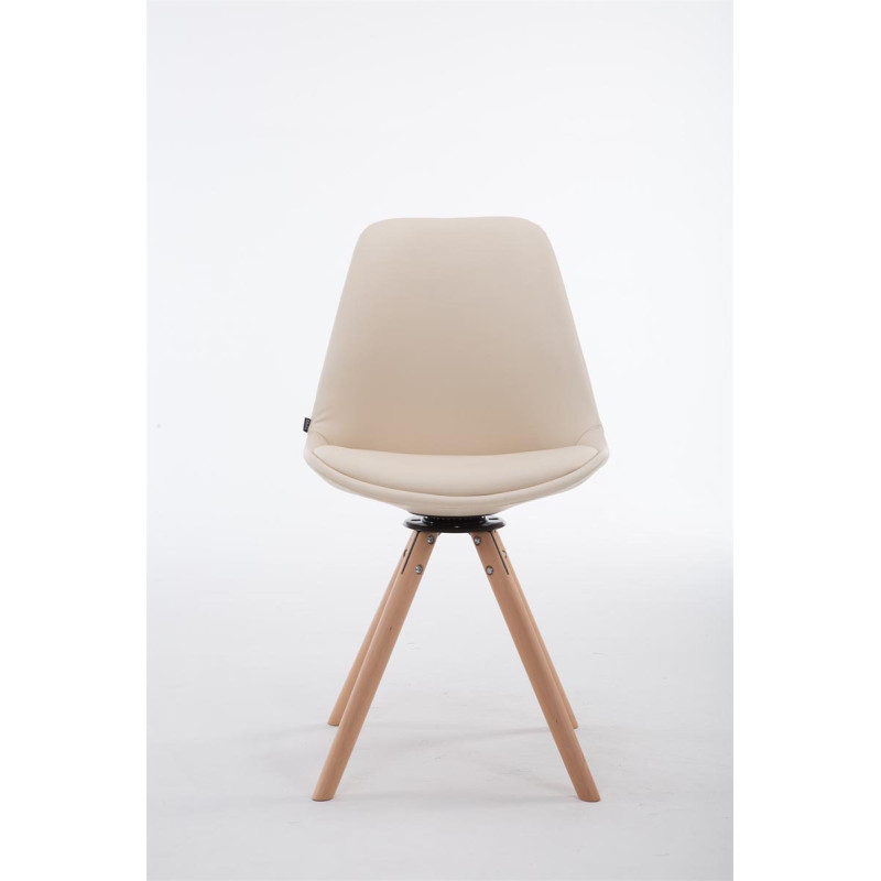 Sedia Calais in similpelle girevole natura,crema