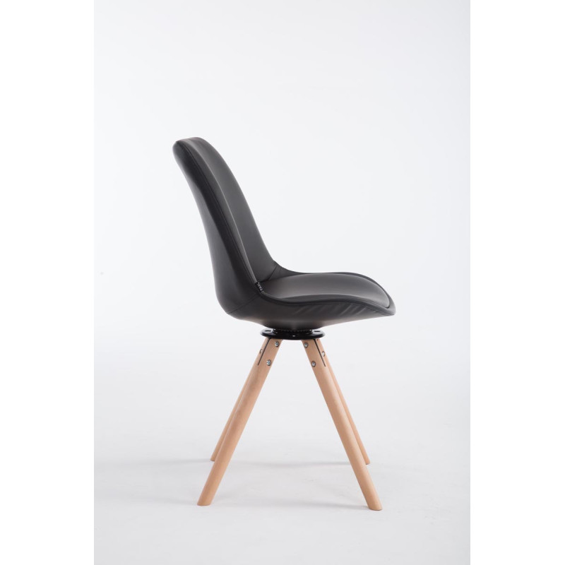 Chaise visiteur Calais pivotante Natura ronde noire