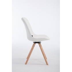 Silla de Visita Calais Rund Natural,Blanco