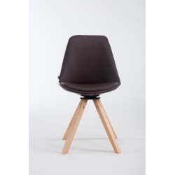 Chaise visiteur Calais pivotante Natura Square marron