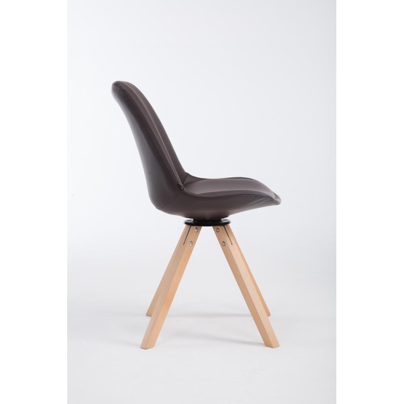 Chaise visiteur Calais pivotante Natura Square marron