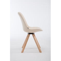 Silla de Visita Calais Square Natural,Crema