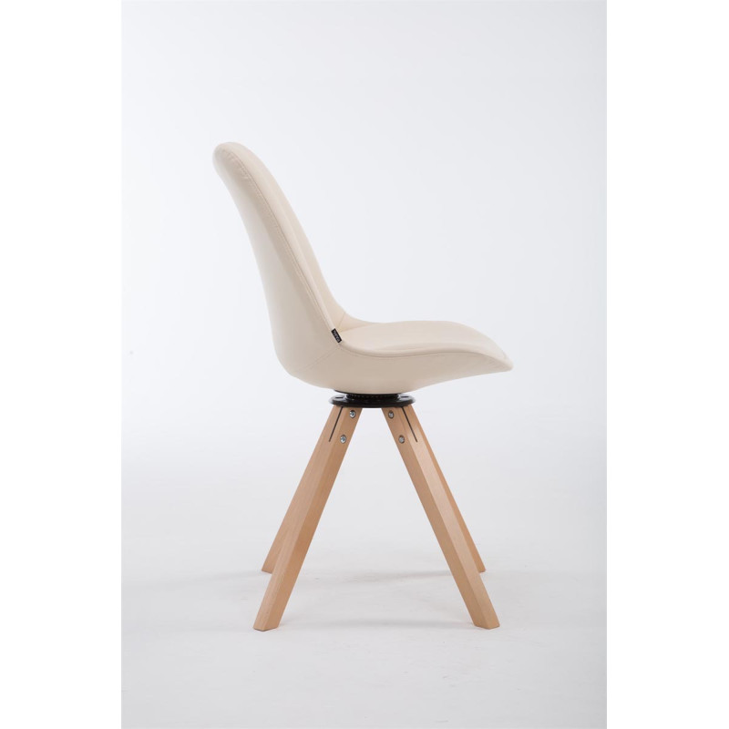 Silla de Visita Calais Square Natural,Crema