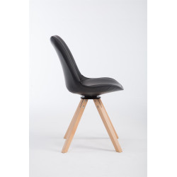 Chaise visiteur Calais pivotante Natura Square noire