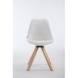 Silla de Visita Calais Square Natural,Blanco