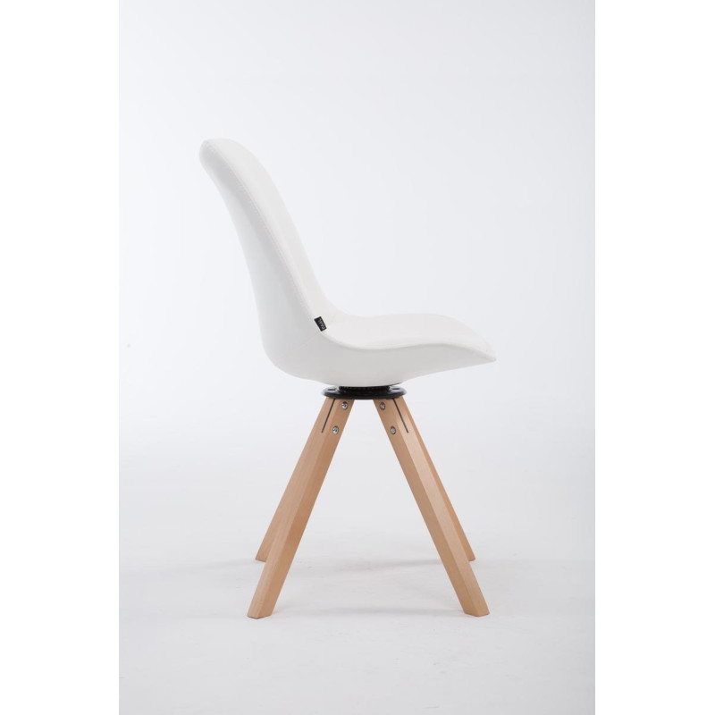 Sedia Girevole Calais in Similpelle natura,bianco