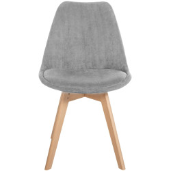 Lot de 4 chaises Linares Cord gris clair