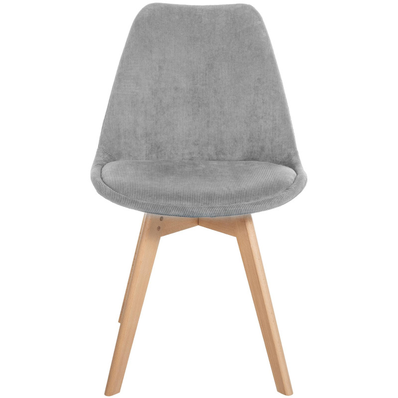 Lot de 4 chaises Linares Cord gris clair
