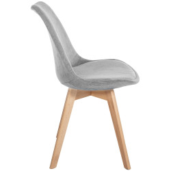 Lot de 4 chaises Linares Cord gris clair