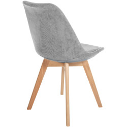 Lot de 4 chaises Linares Cord gris clair