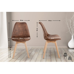 Lot de 4 chaises vintage Linares brun