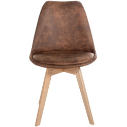 Lot de 4 chaises vintage Linares brun