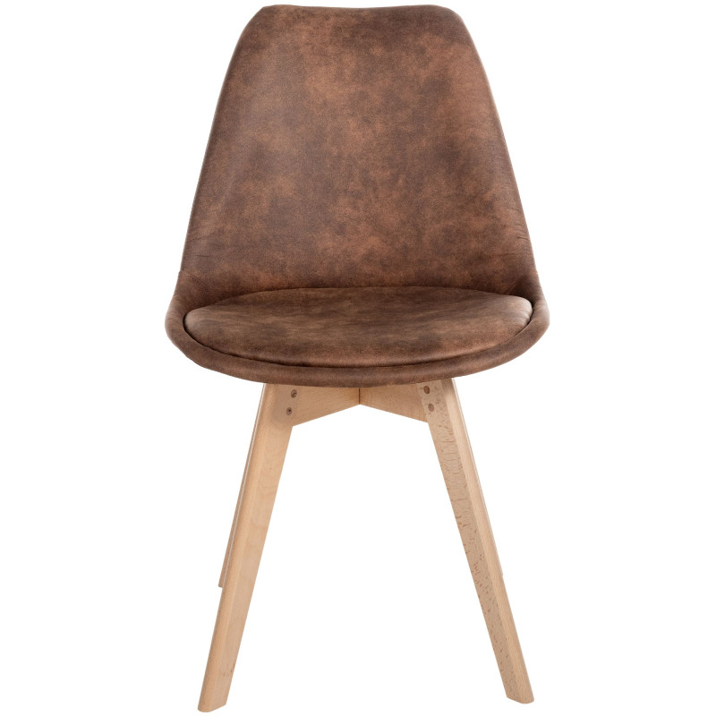 Lot de 4 chaises vintage Linares brun