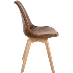 Lot de 4 chaises vintage Linares brun
