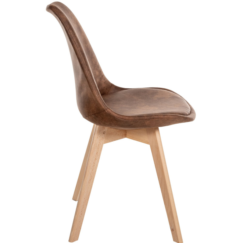 Lot de 4 chaises vintage Linares brun