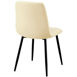 Chaise de salle à manger Antibes simili cuir crème