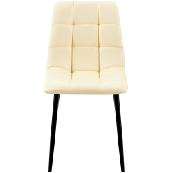 Chaise de salle à manger Antibes simili cuir crème