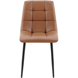 Chaise de salle à manger Antibes simili cuir marron foncé