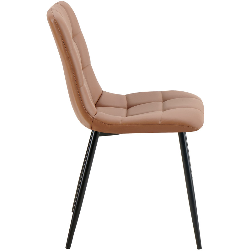 Chaise de salle à manger Antibes simili cuir marron foncé