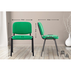 Silla De Conferencia Ken V2 En Tela Verde