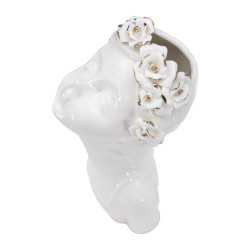VASE JEUNE FEMME ROSES CM 10x14x26