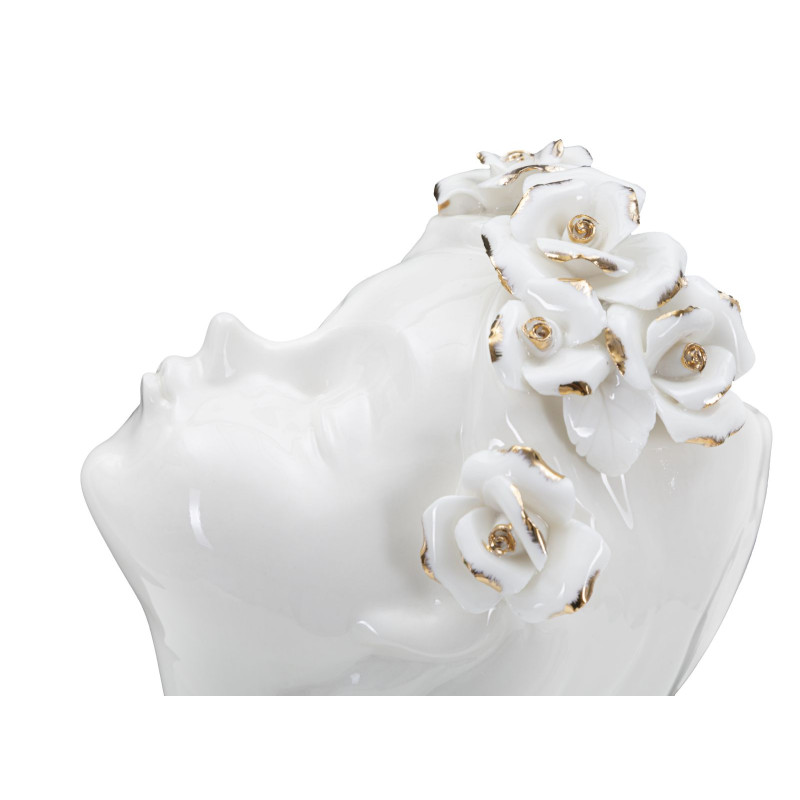 VASE JEUNE FEMME ROSES CM 10x14x26