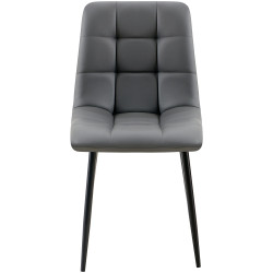 Chaise de salle à manger Antibes simili cuir gris foncé