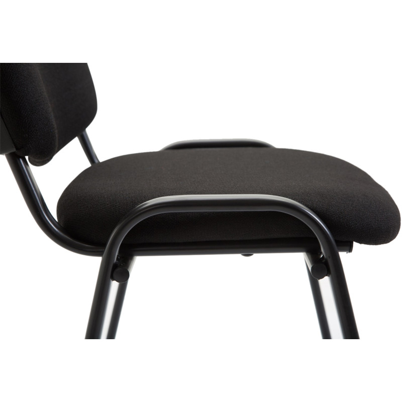 Chaise visiteur Ken V2 en tissu noir