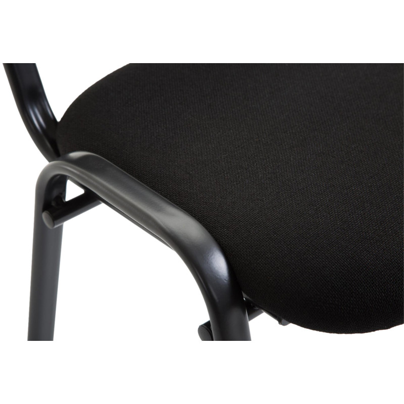 Chaise visiteur Ken V2, tissu noir