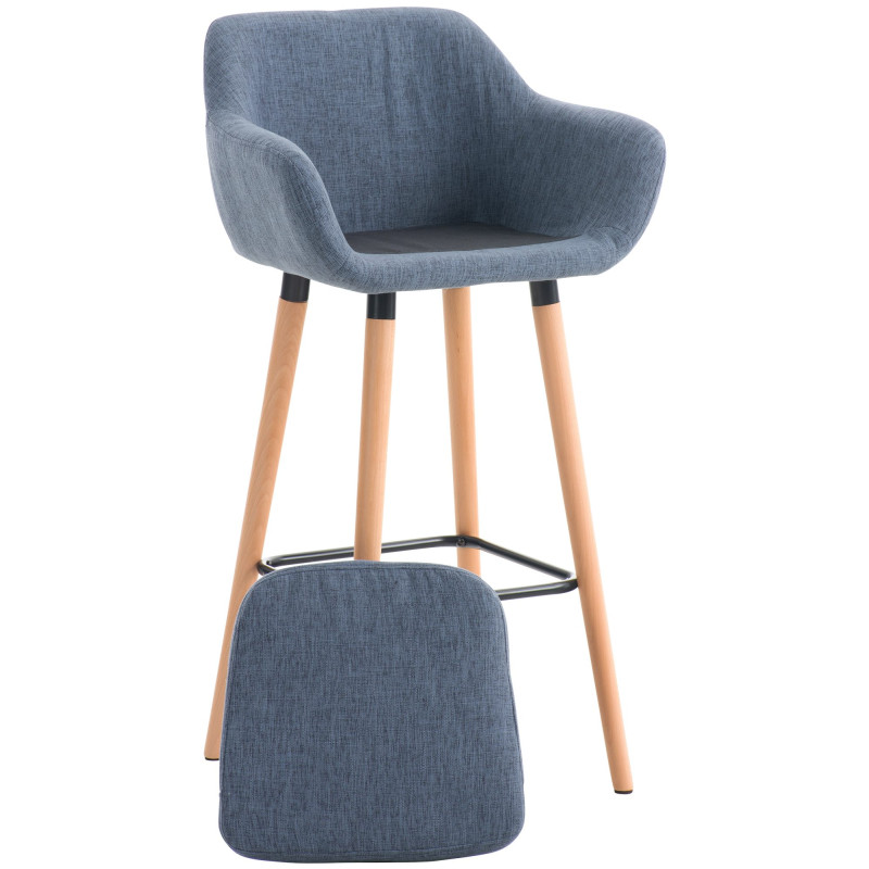 Lot de 2 tabourets de bar en tissu Grant bleu