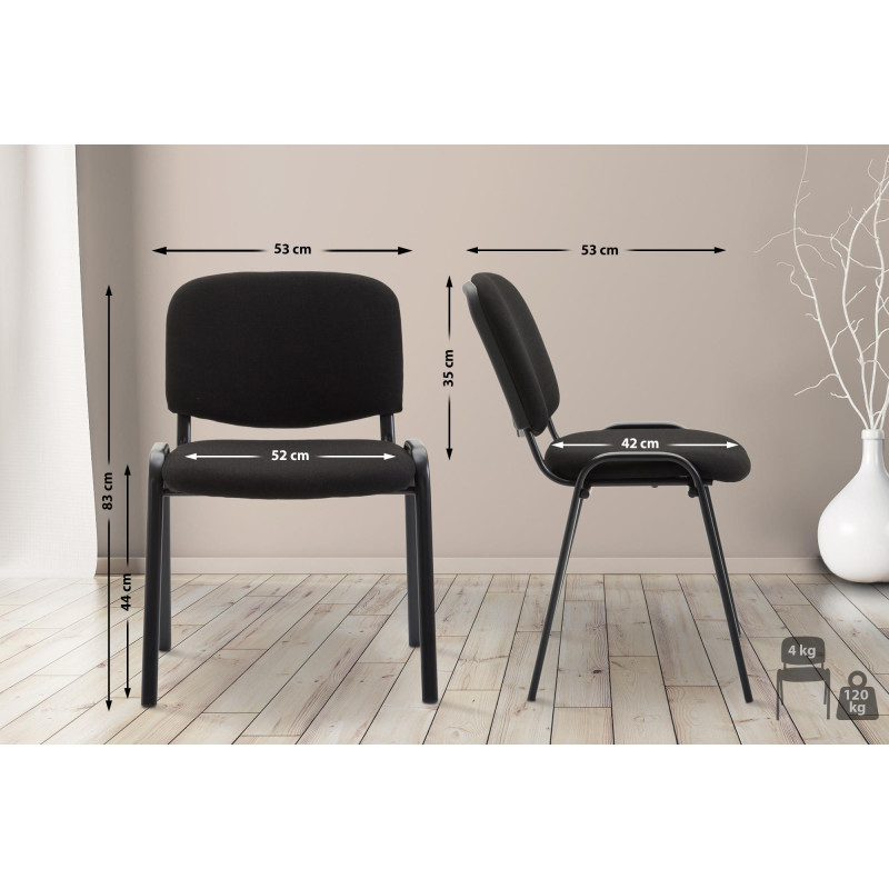 Silla De Conferencia Ken V2 En Tela Negro