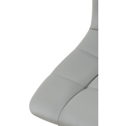 Chaise de salle à manger Antibes simili cuir gris clair