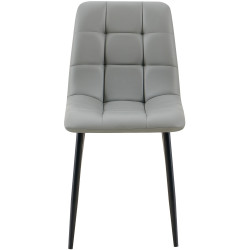 Chaise de salle à manger Antibes simili cuir gris clair